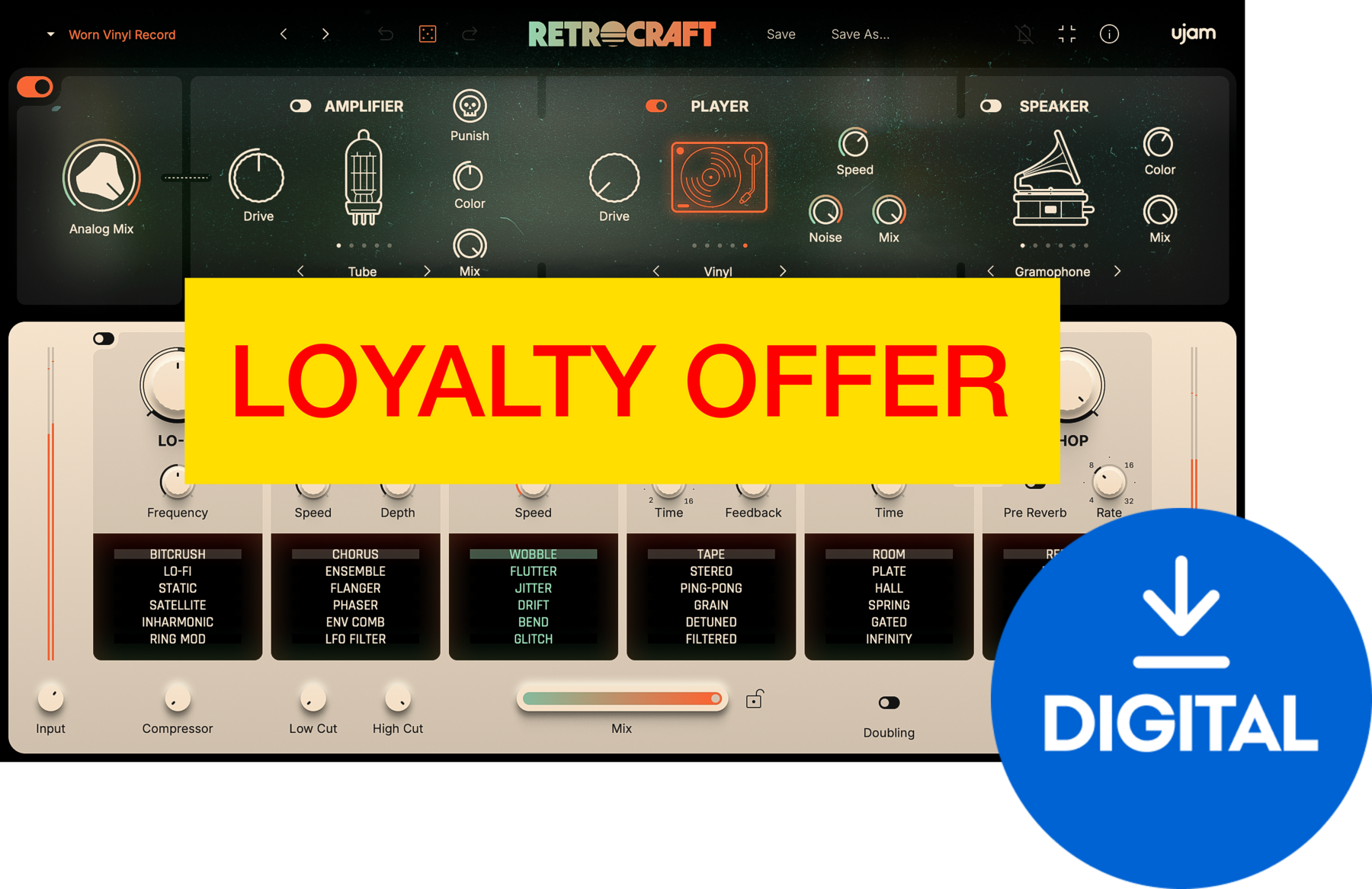 Studio-Effekt-Plugin UJAM RETROCRAFT Loyalty Offer (Digitales Produkt)