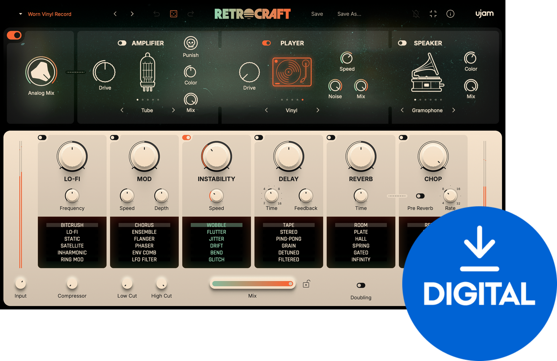Studio-Effekt-Plugin UJAM RETROCRAFT (Digitales Produkt)