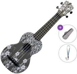Soprano Ukulele Pasadena WU-21F7-BK Basic SET Floral Black Soprano Ukulele