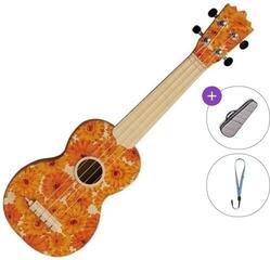 Ukulele soprano Pasadena WU-21F1-WH Basic SET Orange Ukulele soprano