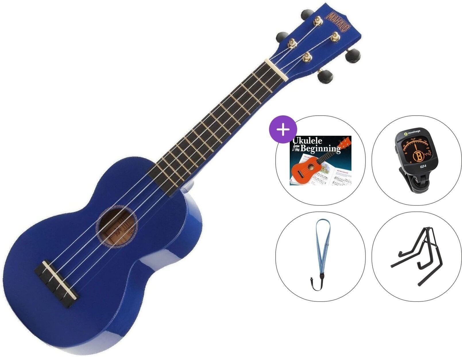 Soprano ukulele Mahalo MR1 Standard SET Blue Soprano ukulele