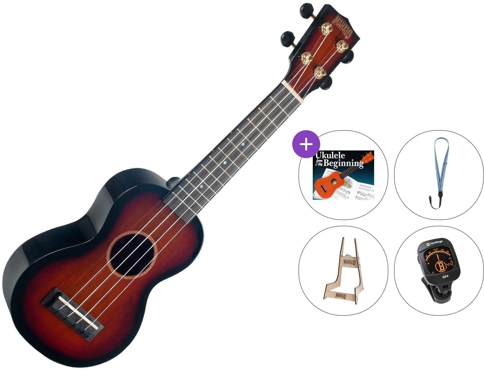Сопрано укулеле Mahalo MJ1 3TS Standard SET 3-Tone Sunburst Сопрано укулеле