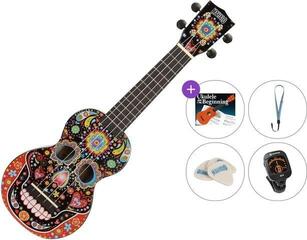 Sopraanukelele Mahalo MA1SK BK Standard SET Skull Black Sopraanukelele