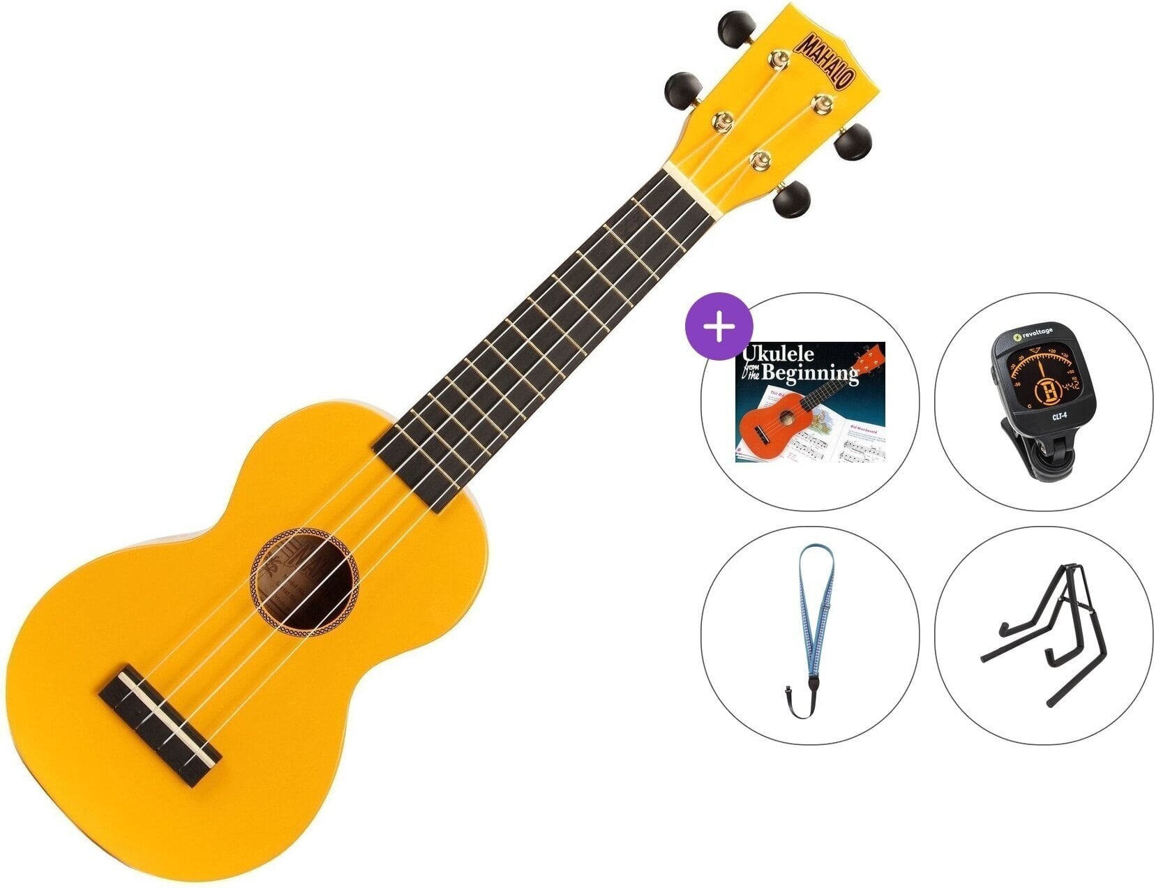 Sopran Ukulele Mahalo MR1 Standard SET Yellow Sopran Ukulele