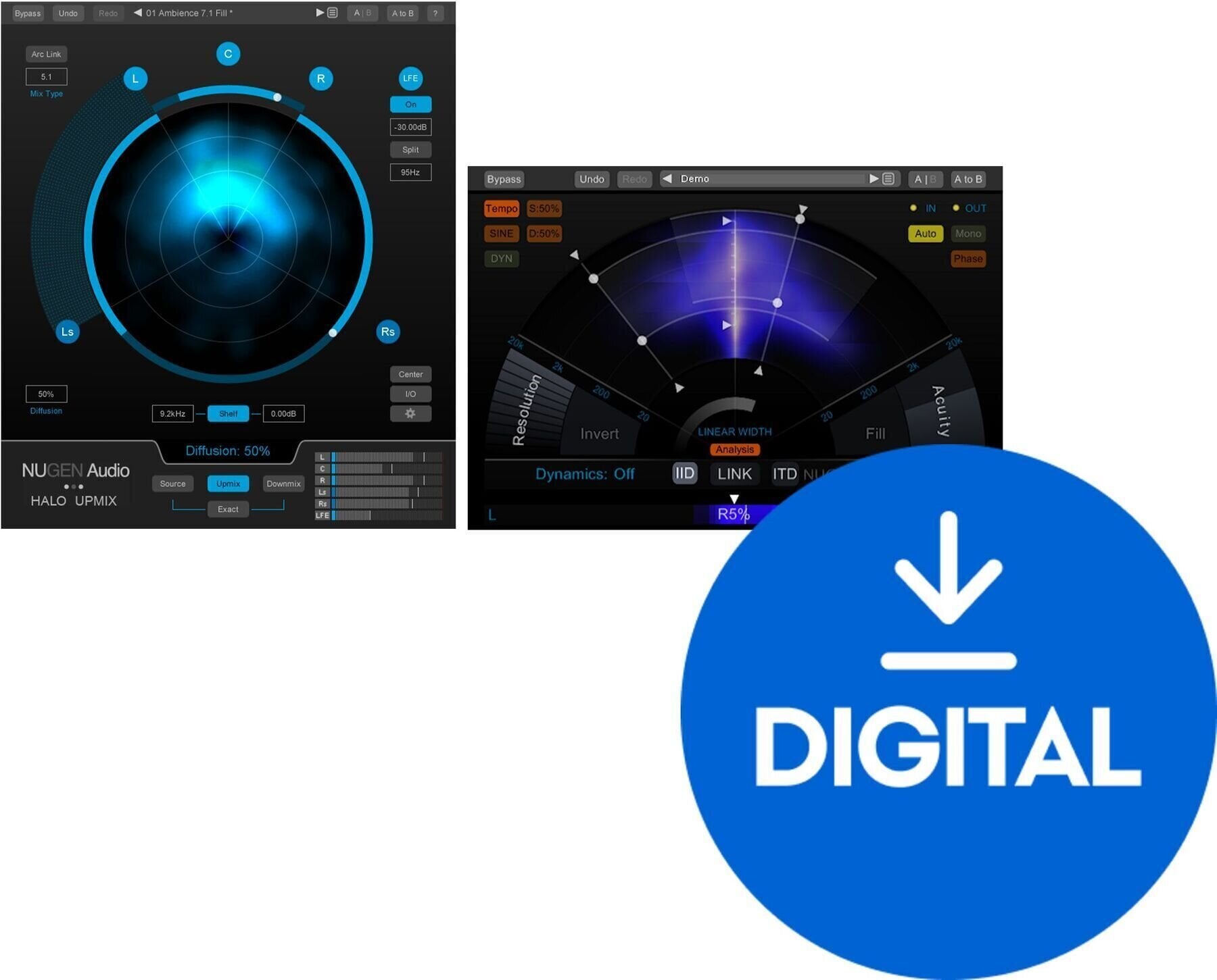 Software Plug-In FX Processor Nugen Audio Halo Upmix + Stereoizer 3 (Digital product)