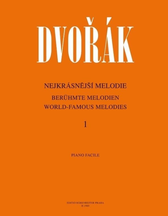 Music sheet for pianos Antonín Dvořák Nejkrásnější melodie 1 Music Book