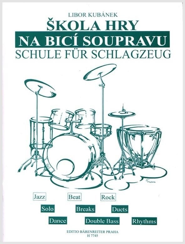 Libor Kubánek Škola hry na bicí soupravu Partituri