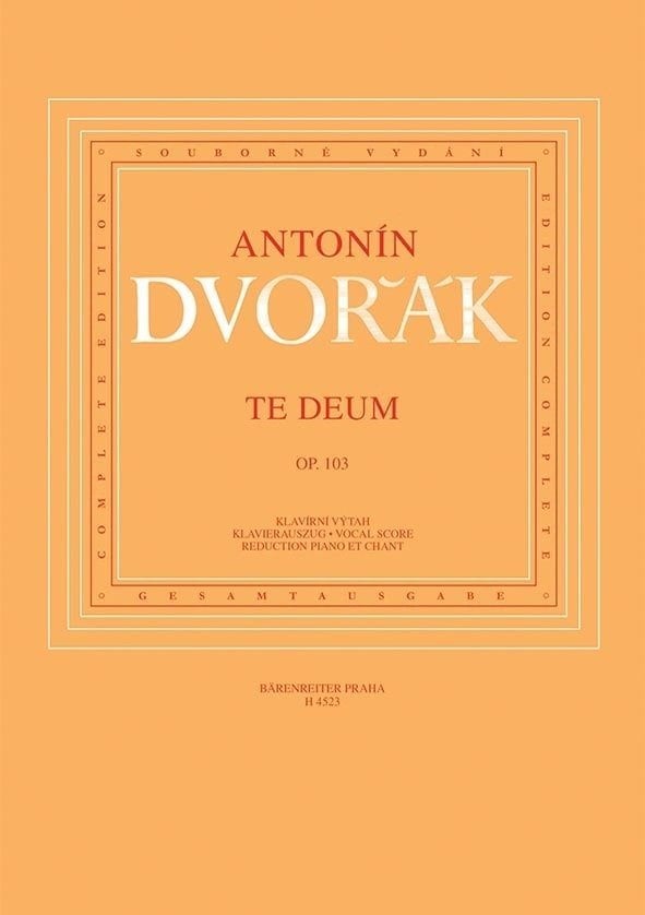 Literatura vocal solista Antonín Dvořák Te Deum op. 103 Music Book Literatura vocal solista