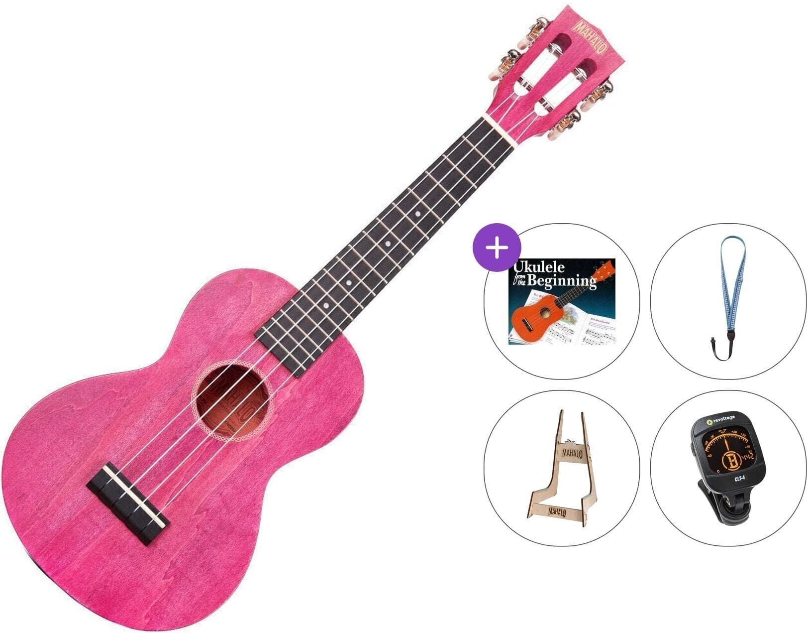 Ukelele de concierto Mahalo ML2BC Premium SET Berry Crush Ukelele de concierto
