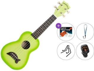 Soprano Ukulele Kala Makala Dolphin Premium SET Green Apple Burst Soprano Ukulele