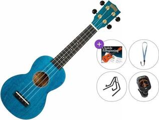 Ukulele soprano Mahalo MS1TBU Premium SET Transparent Blue Ukulele soprano