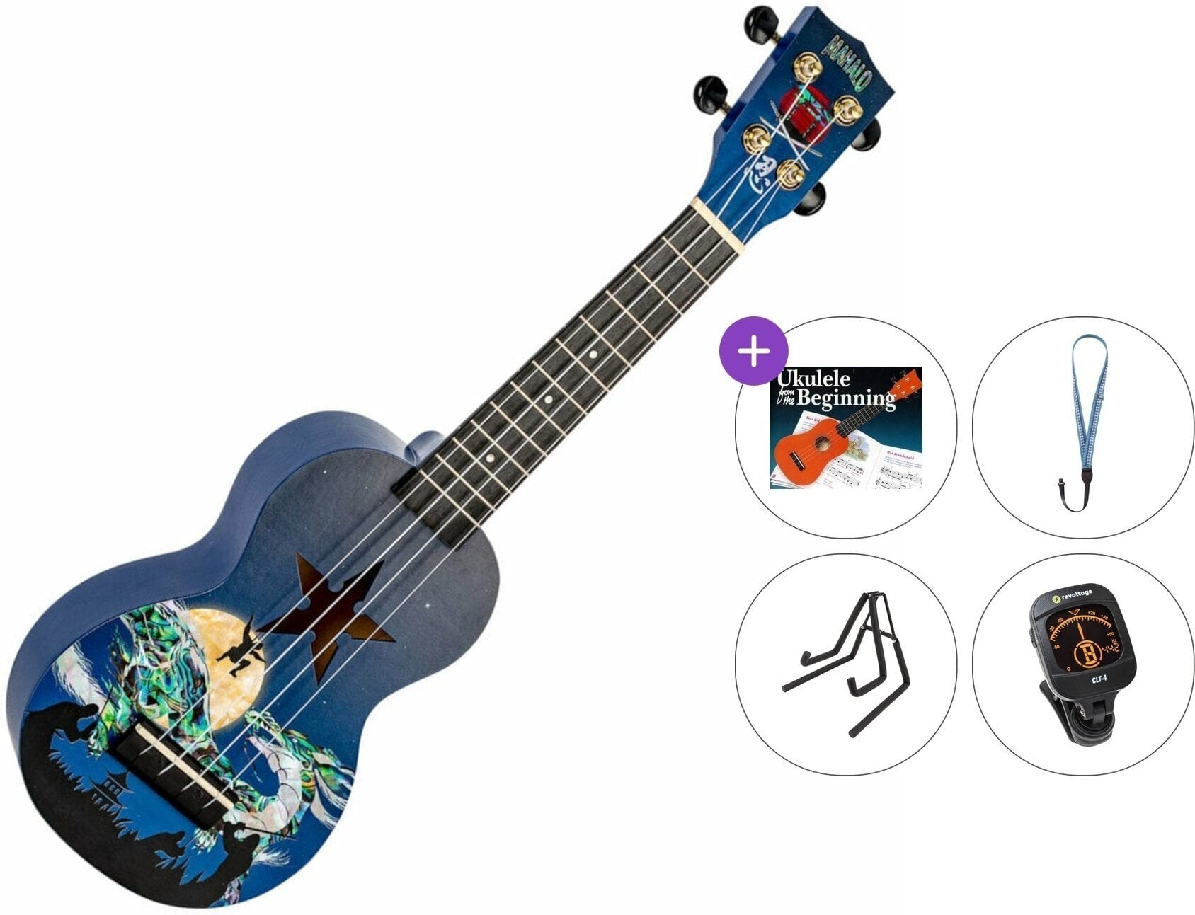 Soprano Ukulele Mahalo MA1NJ Art Series Premium SET Ninja Soprano Ukulele