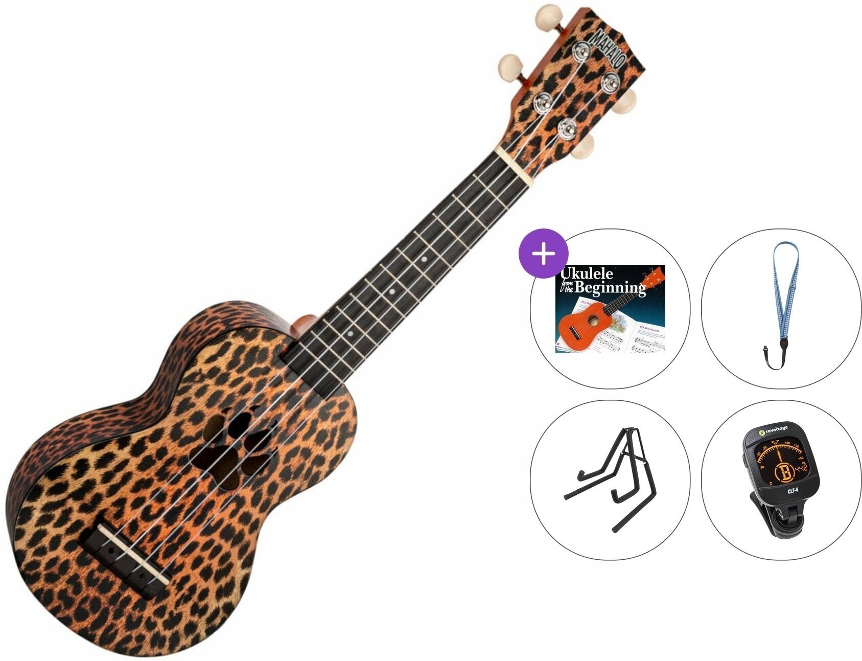 Сопрано укулеле Mahalo MA1CH Art II Series Premium SET Cheetah Сопрано укулеле