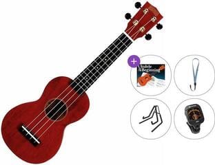 Sopránové ukulele Mahalo MS1TRD Premium SET Transparent Red Sopránové ukulele