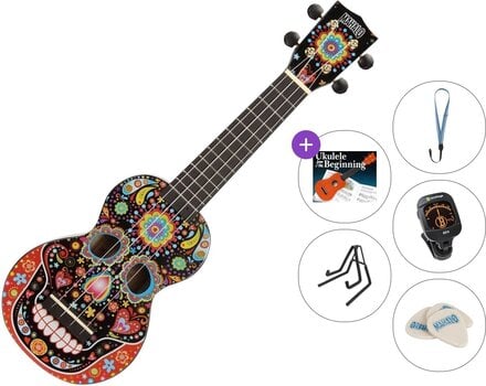 Sopran ukulele Mahalo MA1SK BK Premium SET Skull Black Sopran ukulele - 1