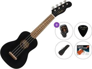 Sopran Ukulele Fender Venice WN BK Premium SET Black Sopran Ukulele