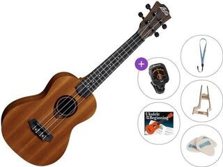 Ukulele da Concerto LAG TKU-10C Tiki Uku Premium SET Natural Ukulele da Concerto