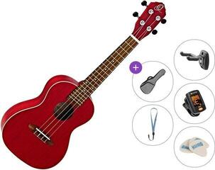 Konzert-Ukulele Ortega RUFIRE Premium SET Fire Red Konzert-Ukulele