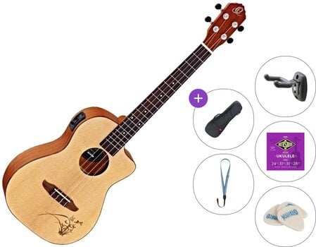Bariton Ukulele Ortega RU5CE-BA Premium SET Natural Bariton Ukulele - 1