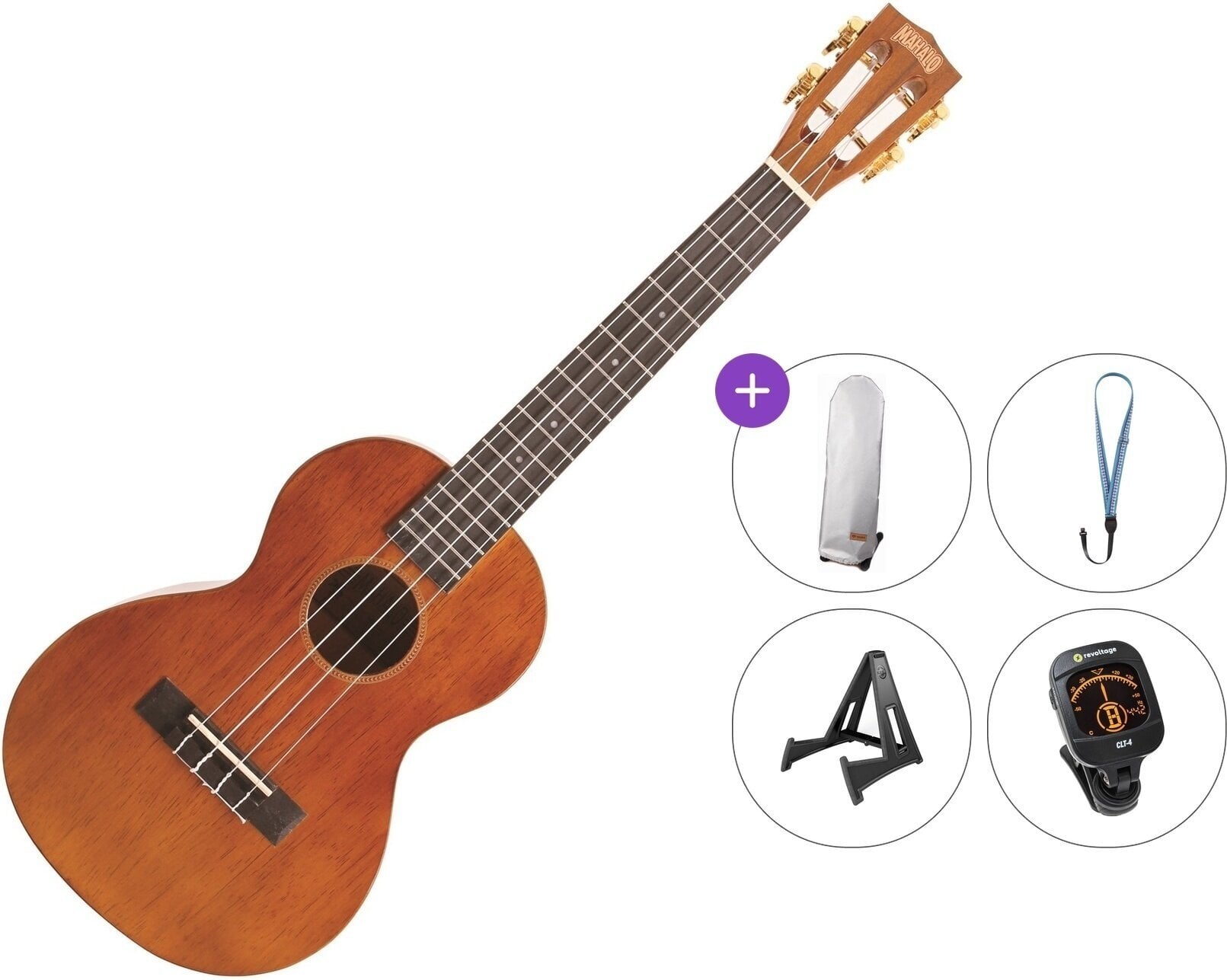 Tenor ukulele Mahalo MH3 Premium SET Vintage Natural Tenor ukulele