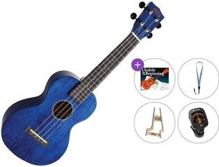 Ukulele da Concerto Mahalo MH2-TBU Premium SET Trans Blue Ukulele da Concerto