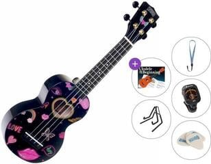 Sopránové ukulele Mahalo Heart Premium SET Heart Black Sopránové ukulele