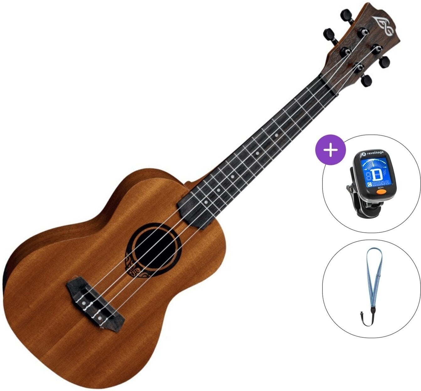 Ukulele concert LAG TKU-10C Tiki Uku Basic SET Natural Ukulele concert