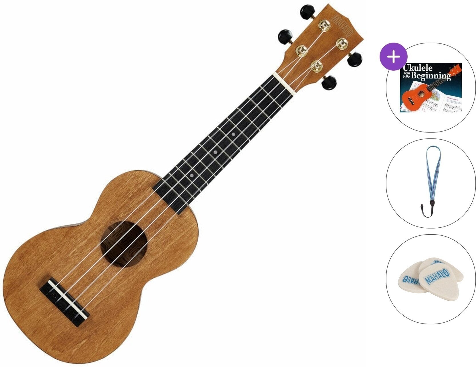 Сопрано укулеле Mahalo MS1TBR Standard SET Transparent Brown Сопрано укулеле