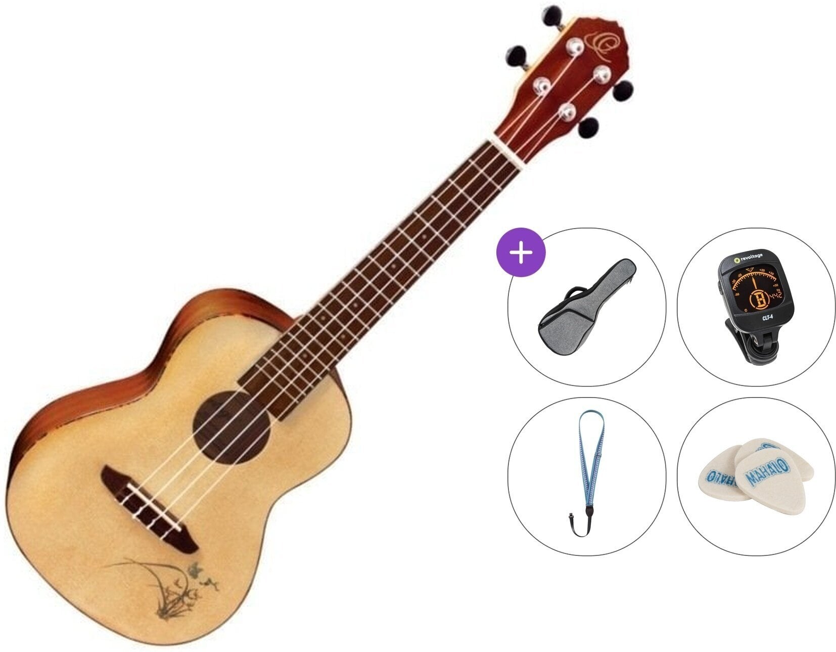 Concert Ukulele Ortega RU5 Standard SET Natural Concert Ukulele