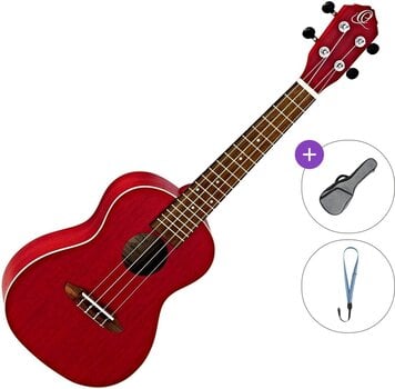 Concert Ukulele Ortega RUFIRE Basic SET Fire Red Concert Ukulele - 1