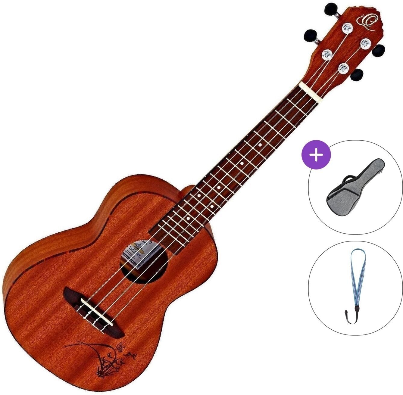 Koncert Ukulele Ortega RU5MM Basic SET Natural Koncert Ukulele