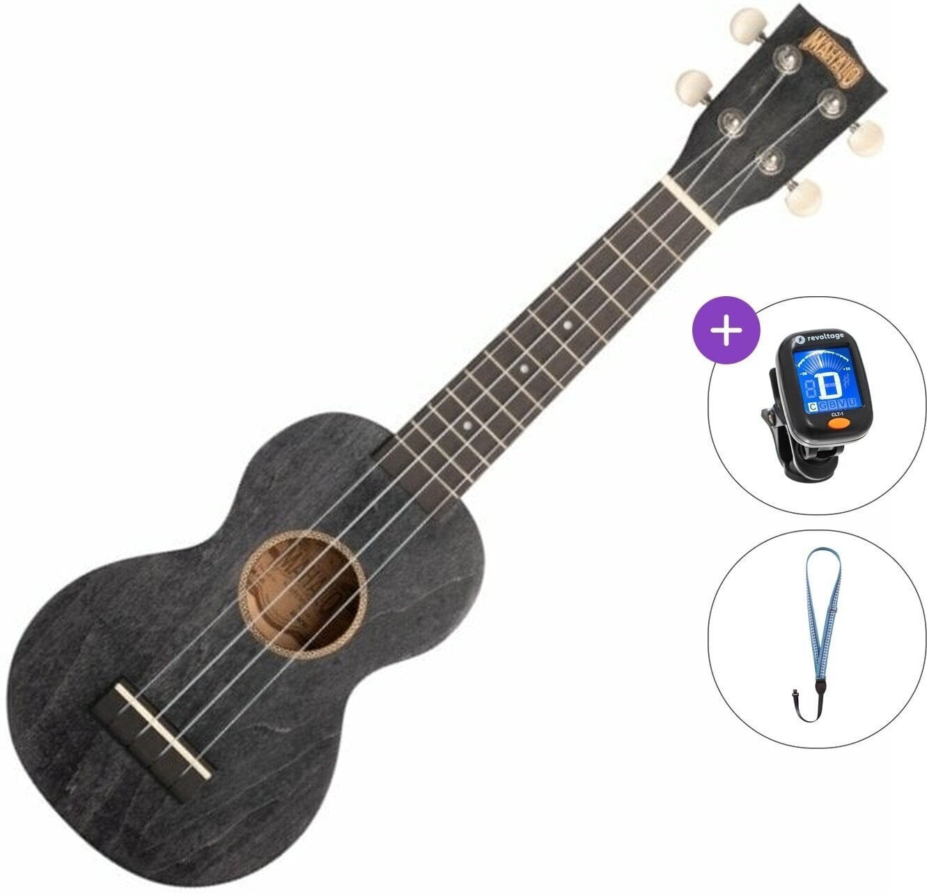 Sopraninė ukulelė Mahalo ML1SH Basic SET Smoke Haze Sopraninė ukulelė