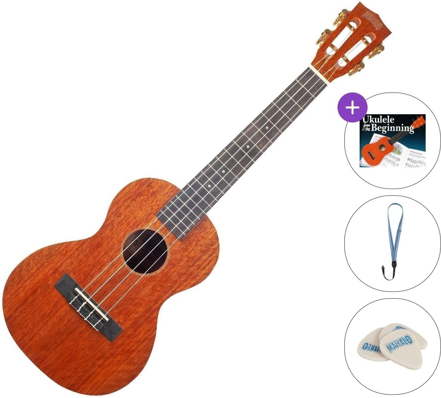 Tenor Ukulele Mahalo MJ3 Standard SET Trans Brown Tenor Ukulele