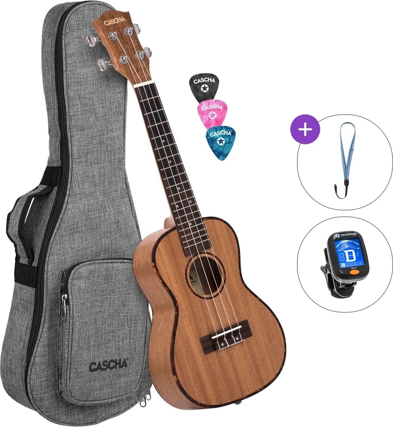 Концерт укулеле Cascha HH 2035 Premium Basic SET Natural Концерт укулеле