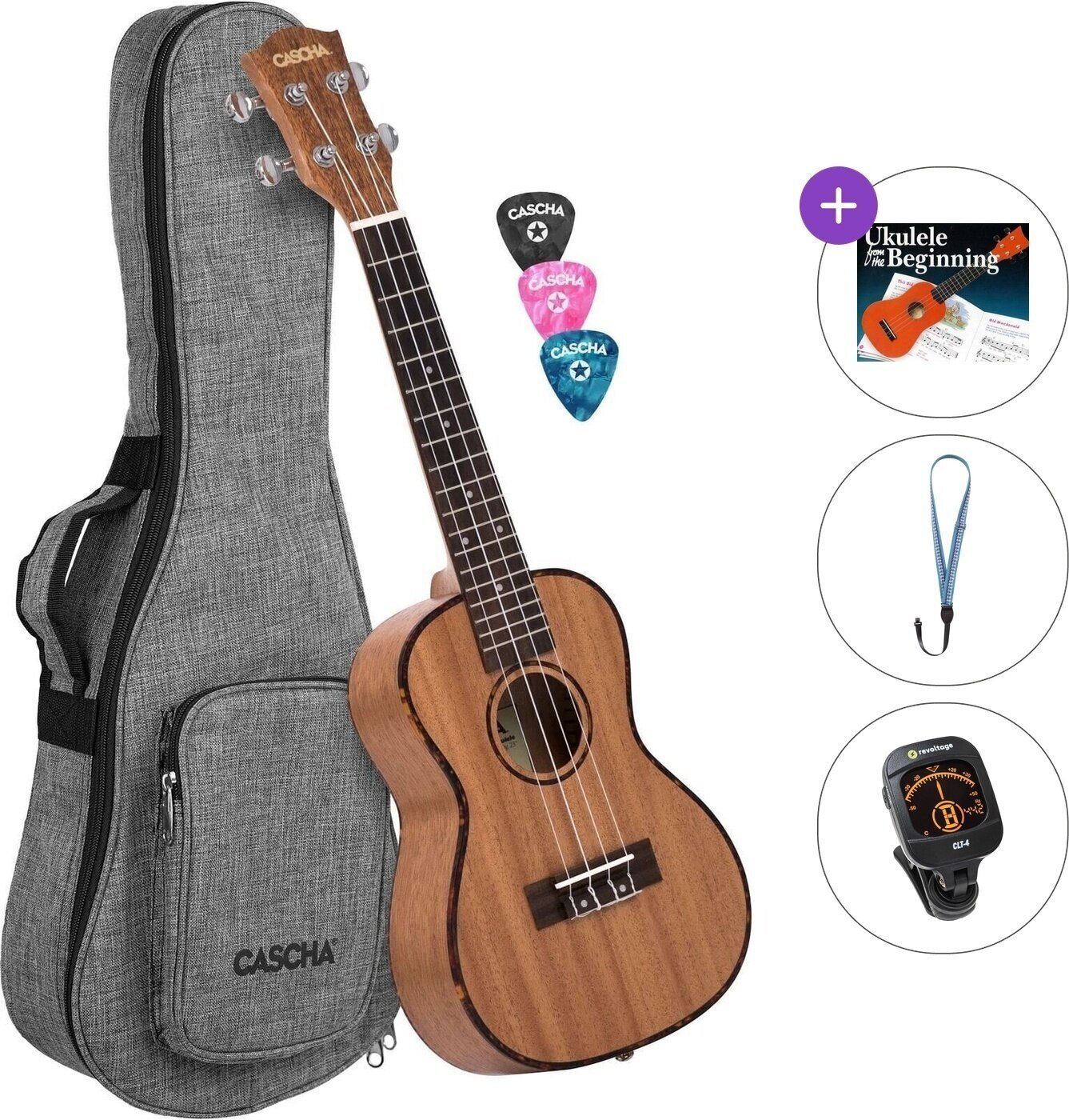 Концерт укулеле Cascha HH 2035 Premium Standard SET Natural Концерт укулеле