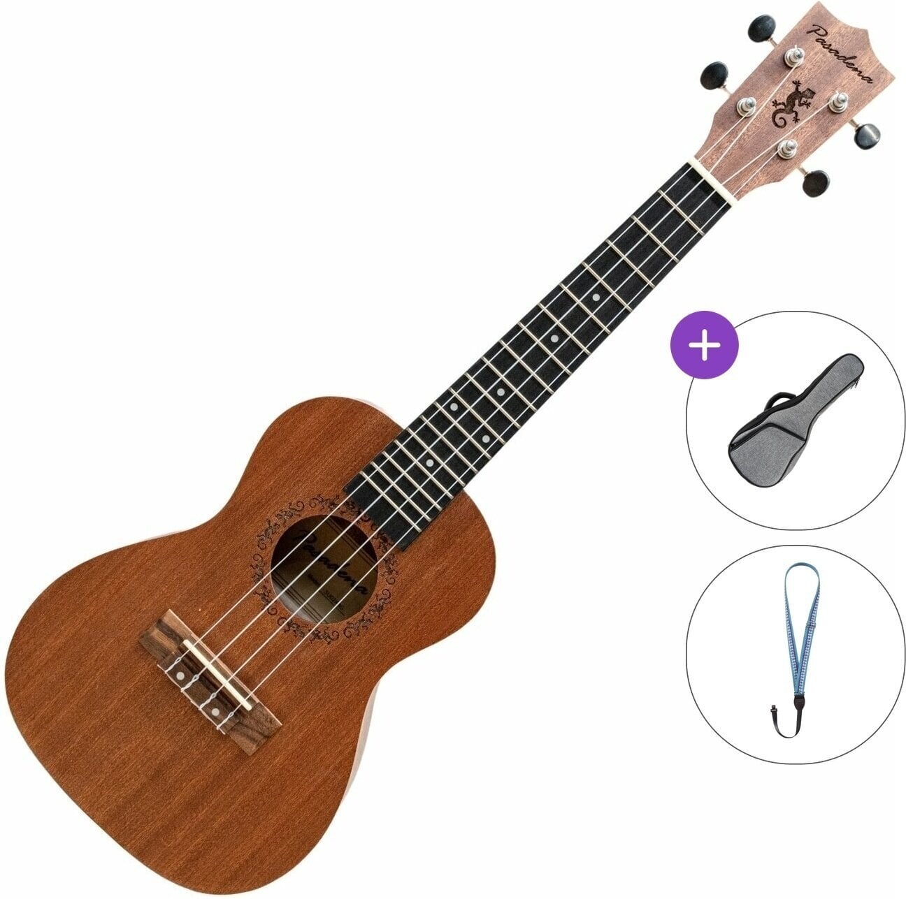 Concert Ukulele Pasadena SU024BG Basic SET Natural Concert Ukulele