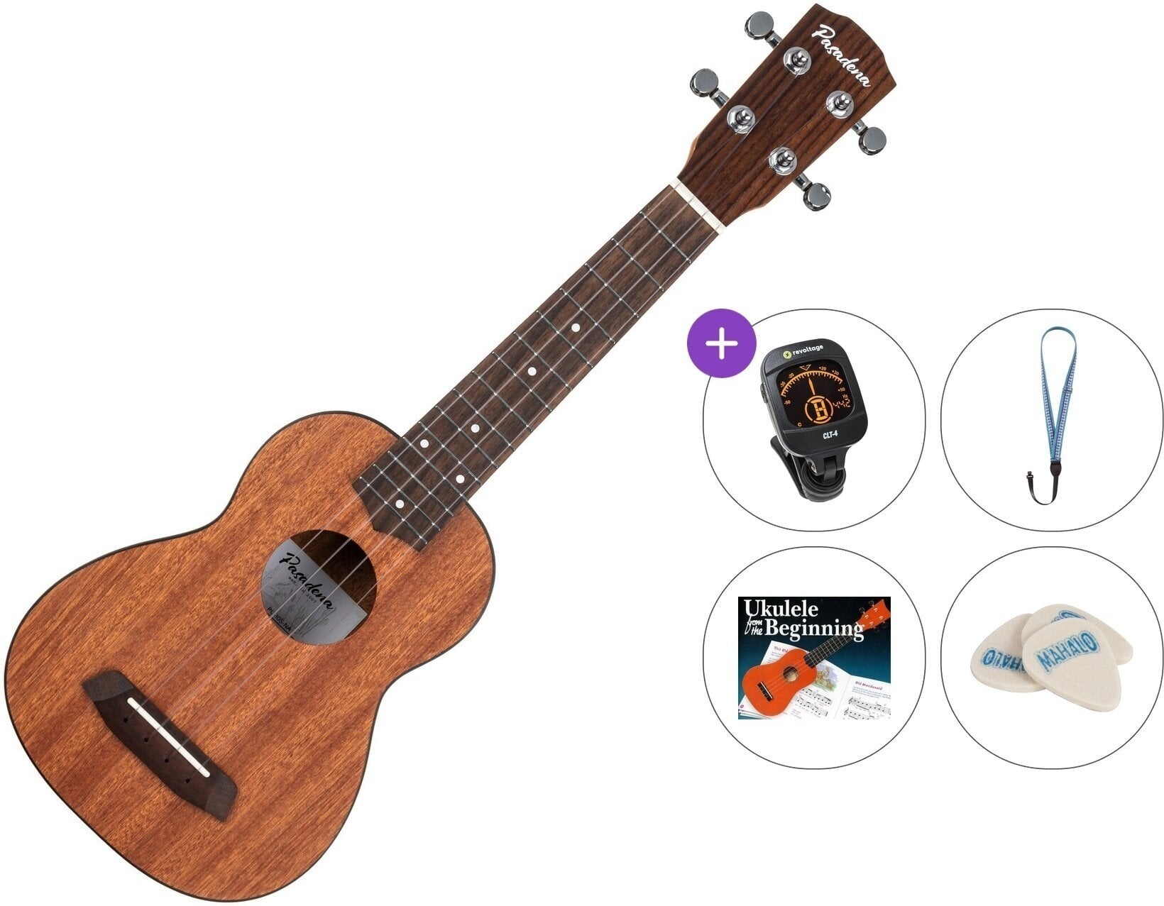 Сопрано укулеле Pasadena PU-10S Premium SET Natural Сопрано укулеле