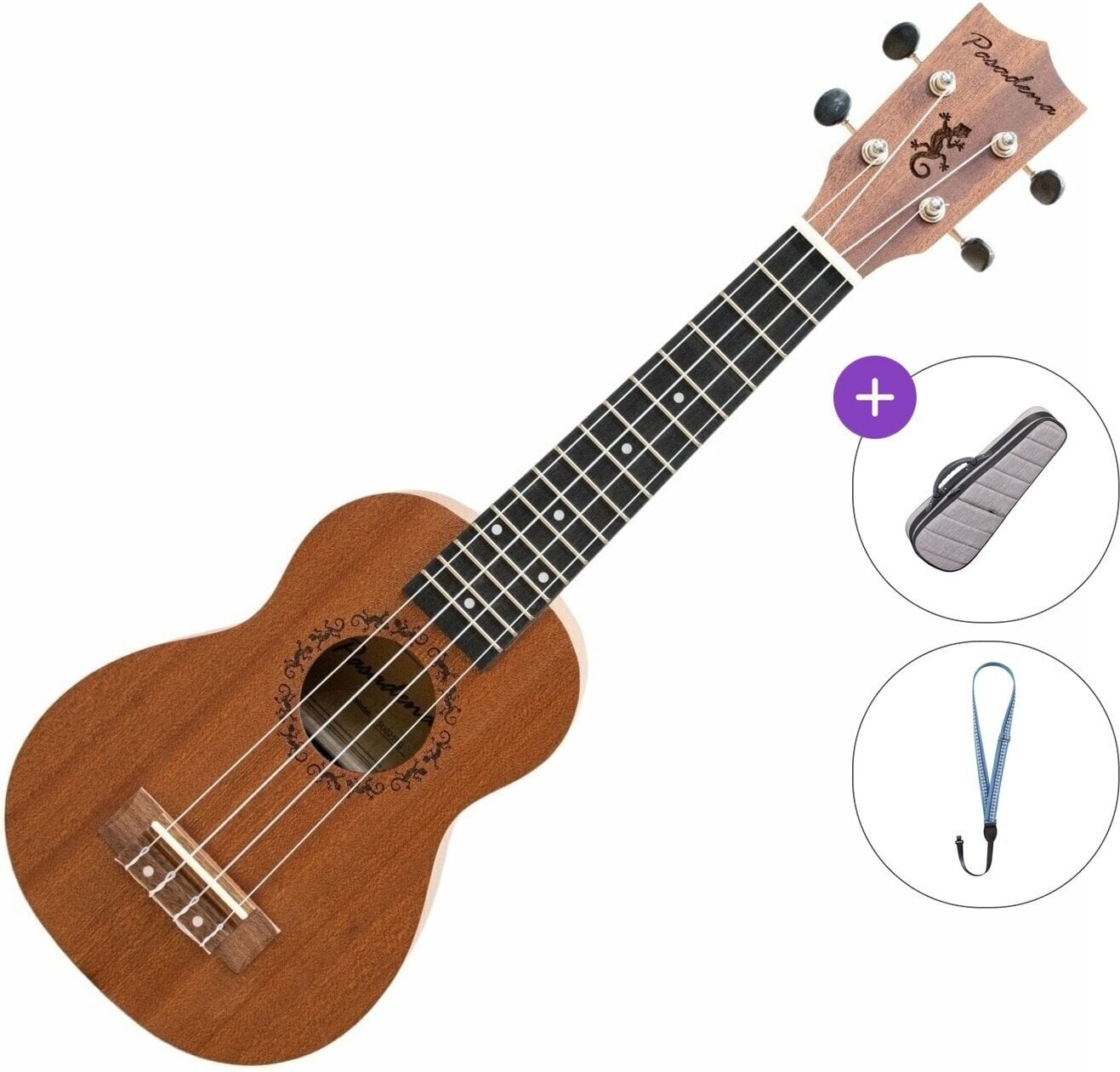 Sopran ukulele Pasadena SU021BG Basic SET Natural Sopran ukulele