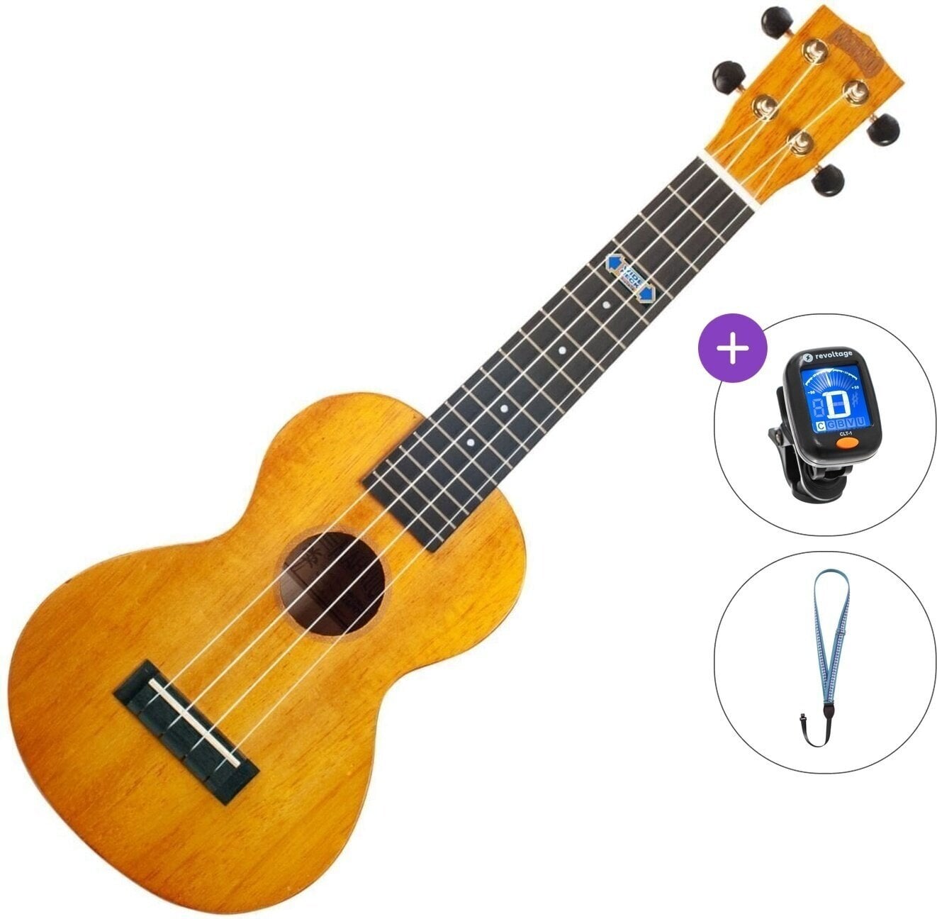 Konsert-ukulele Mahalo MH2W-VNA Basic SET Vintage Natural Konsert-ukulele