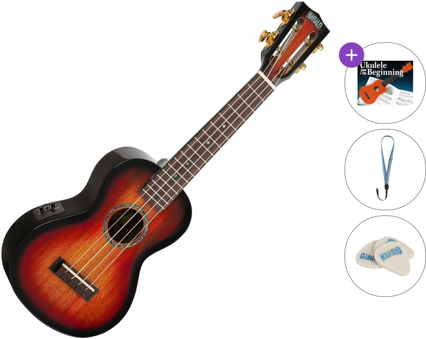 Koncertinė ukulelė Mahalo MJ2-VT Standard SET 3-Tone Sunburst Koncertinė ukulelė