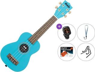 Soprano Ukulele Kala KA-UK Premium SET Blue Yonder Soprano Ukulele