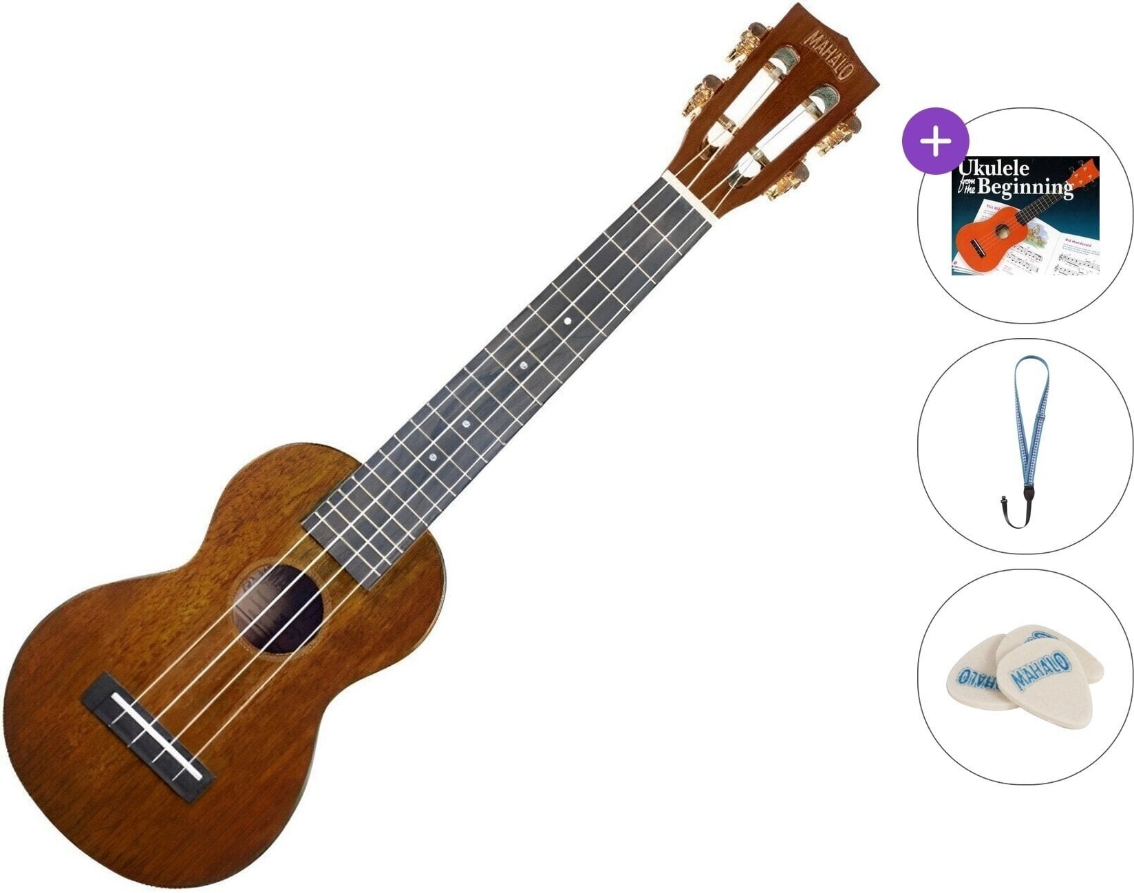 Konserttiukulele Mahalo MJ1CS Standard SET Vintage Natural Konserttiukulele