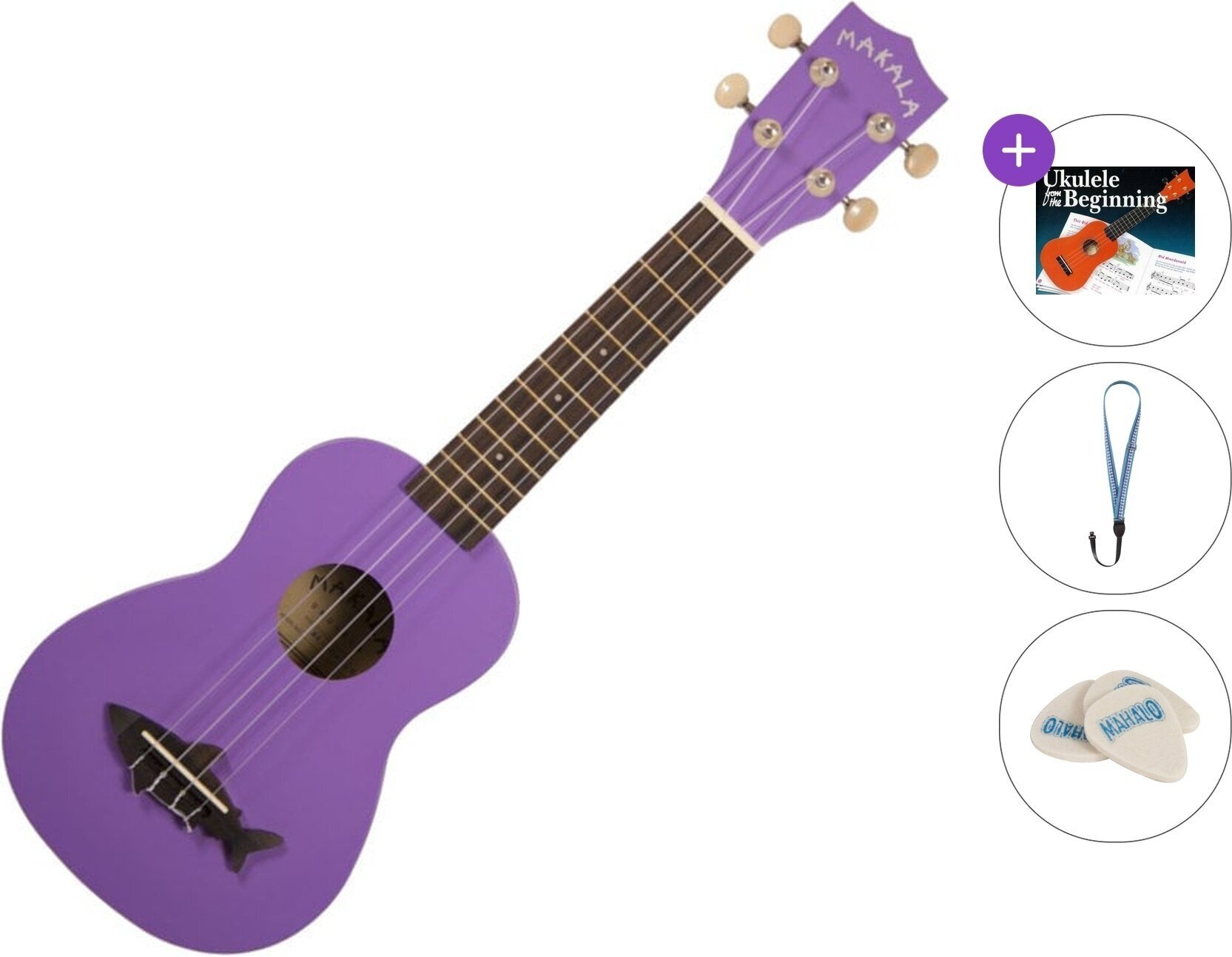Sopran Ukulele Kala Makala Shark Standard SET Purple Sopran Ukulele