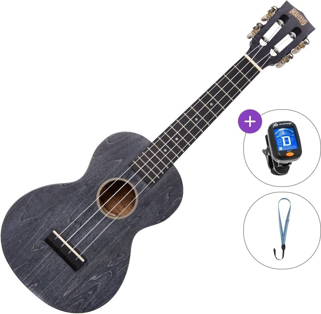 Konsert-ukulele Mahalo ML2SH Basic SET Smoke Haze Konsert-ukulele