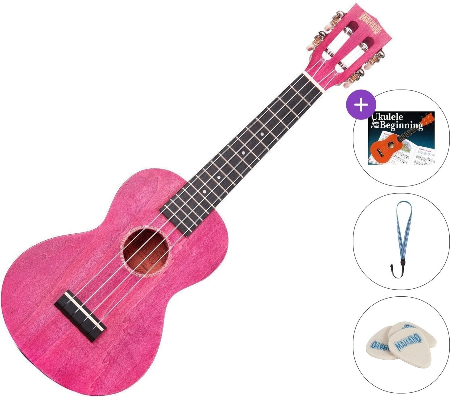 Kontsert ukulele Mahalo ML2BC Standard SET Berry Crush Kontsert ukulele