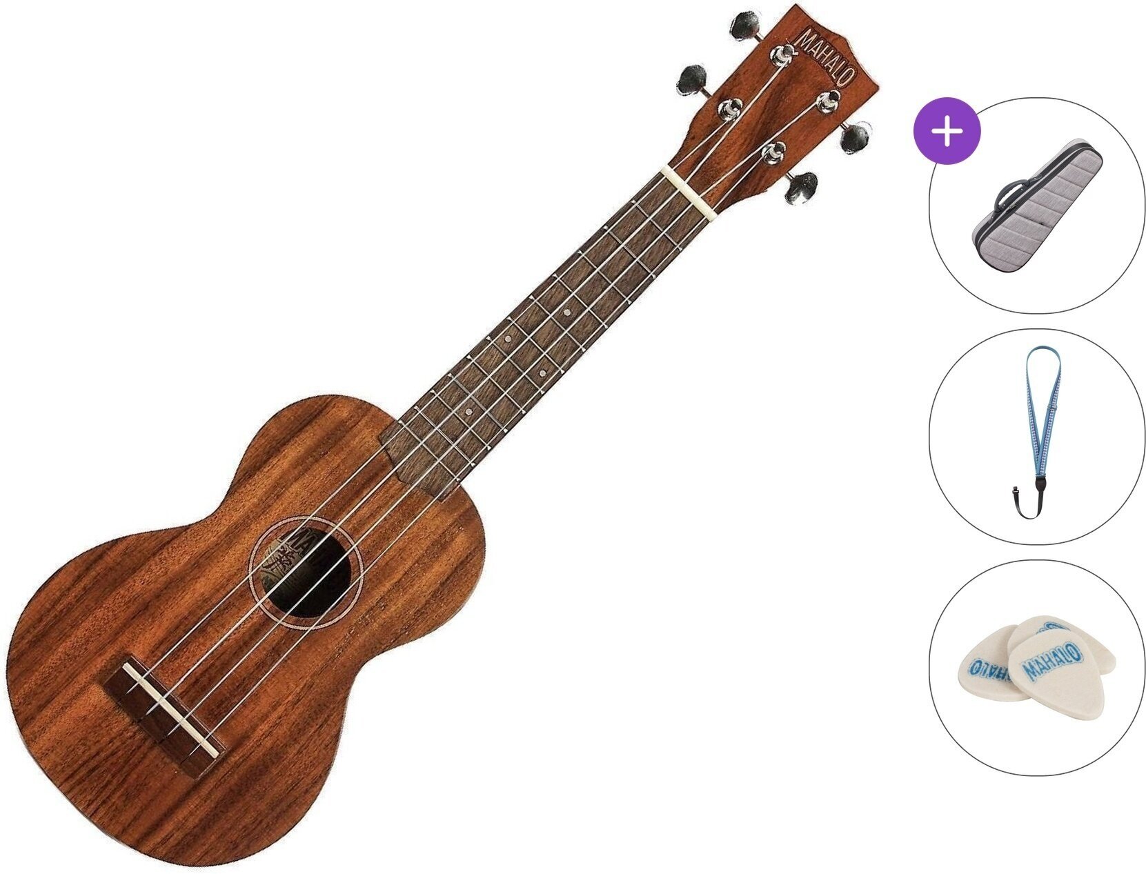 Sopran Ukulele Mahalo U400 Standard SET Natural Sopran Ukulele