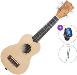 Soprano Ukulele Kala KA-15-S-S-W/UBS-R Basic SET Natural Satin Soprano Ukulele
