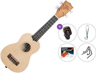 Soprano Ukulele Kala KA-15-S-S-W/UBS-R Premium SET Natural Satin Soprano Ukulele