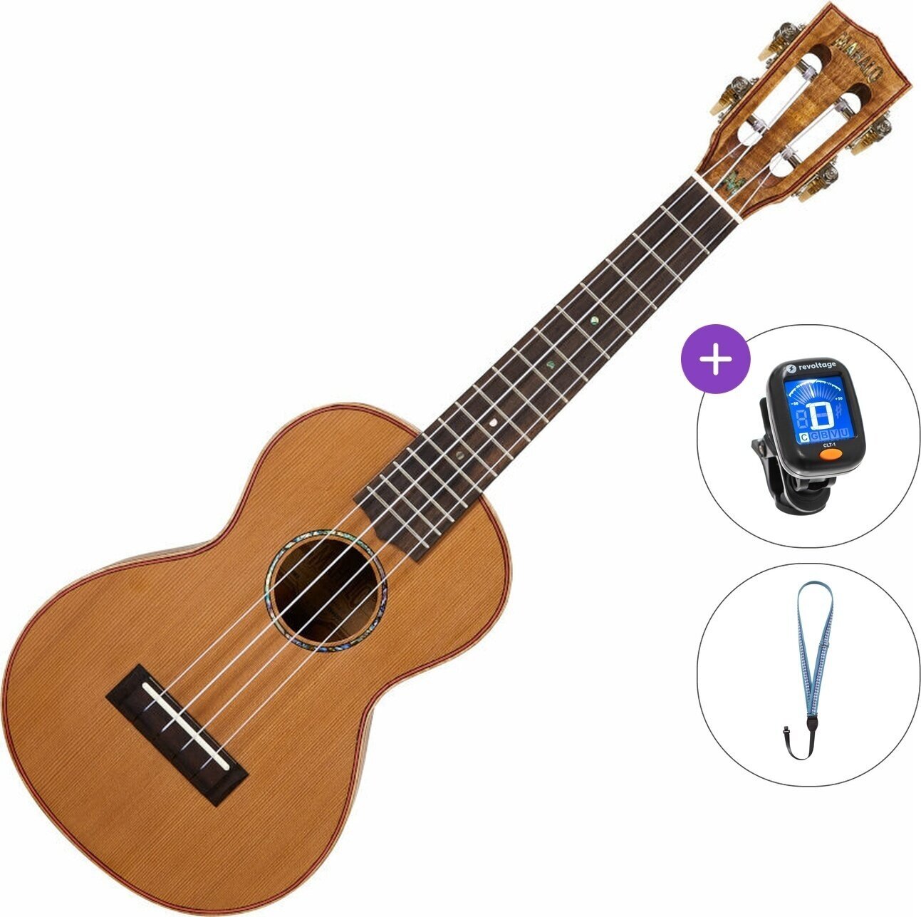 Koncertinė ukulelė Mahalo MM2 Basic SET Natural Koncertinė ukulelė