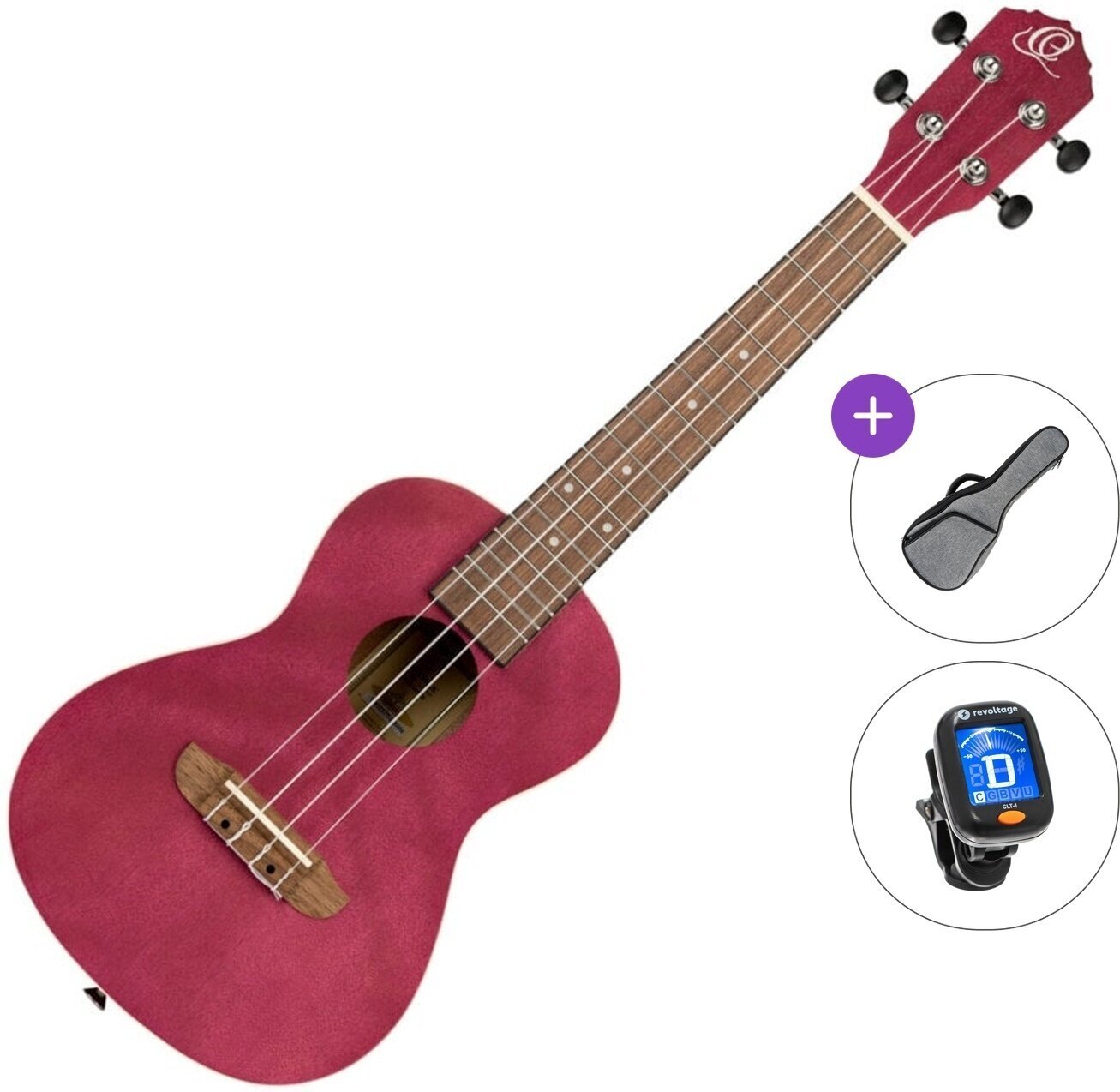 Koncert Ukulele Ortega RURUBY Basic SET Ruby Raspberry Koncert Ukulele